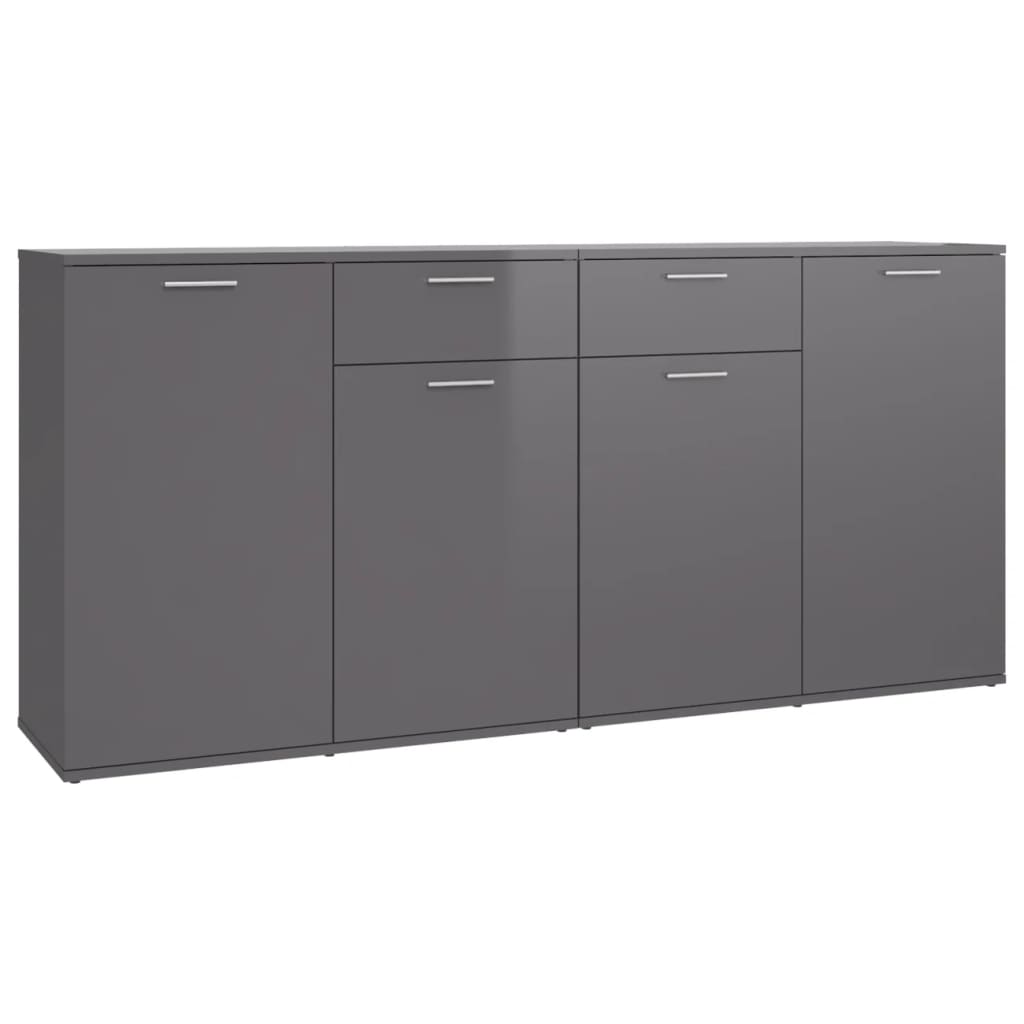 Comoda dubla, vidaXL, PAL, 160 x 36 x 75 cm, Gri extralucios