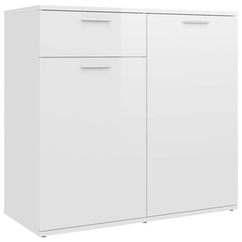 Comoda vidaXL, PAL, 80 x 36 x 75 cm, Alb extralucios Comoda vidaXL, PAL, 80 x 36 x 75 cm, Alb extralucios