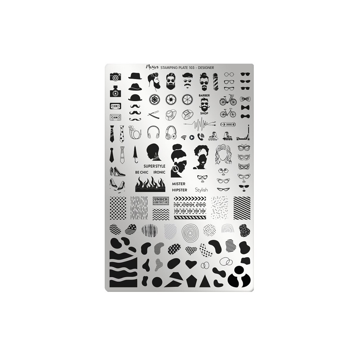 Matrita pentru stampila Moyra, 103, Designer, Gri-negru