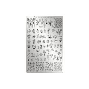 Matrita pentru stampila Moyra, 105, Urban gardening, Gri-negru Matrita pentru stampila Moyra, 105, Urban gardening, Gri-negru