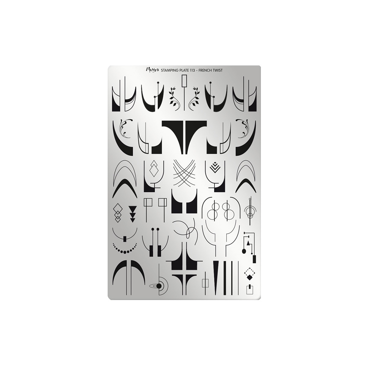 Matrita pentru stampila Moyra, 113, French twist, Gri-negru