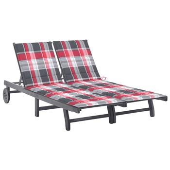 Sezlong vidaXL, Lemn de acacia, 200 x 123 x 85 cm, Gri,3061402 Sezlong vidaXL, Lemn de acacia, 200 x 123 x 85 cm, Gri,3061402