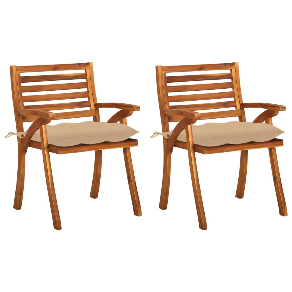 Set Scaune de gradina cu perne, 2 buc, lemn masiv de acacia 3060834