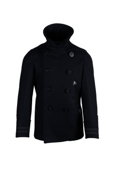 Palton tricotat cu model cu doua randuri de nasturi, Dsquared2, Negru, masura 50 Palton tricotat cu model cu doua randuri de nasturi, Dsquared2, Negru, masura 50