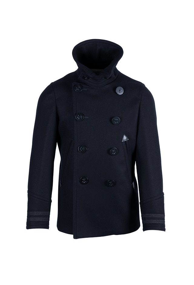 Palton tricotat cu model cu doua randuri de nasturi, Dsquared2, Gri, masura 48