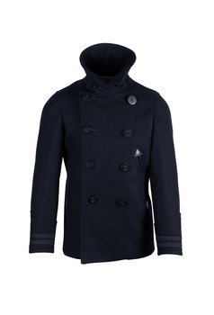 Palton tricotat cu model cu doua randuri de nasturi, Dsquared2, Gri, masura 48 Palton tricotat cu model cu doua randuri de nasturi, Dsquared2, Gri, masura 48