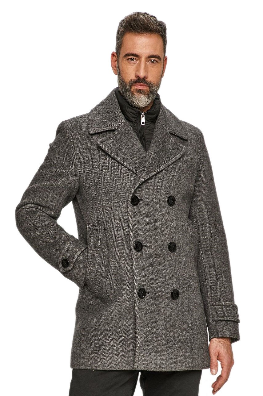 Palton barbati Tommy Hilfiger Padded Peacoat SKUMW0MW15076, Gri