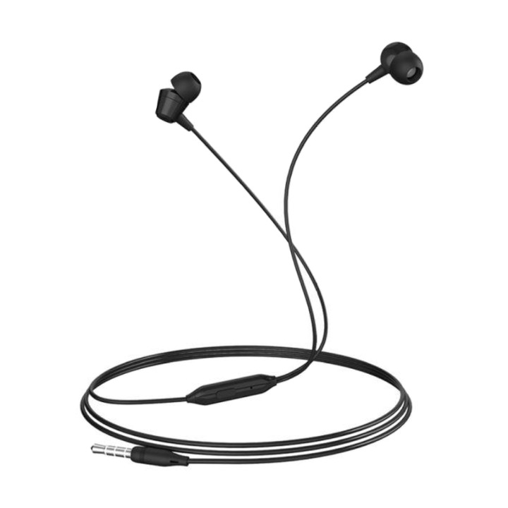 Слушалки за поставяне в ушите с микрофон, Borofone Melody BM20-B, жично управление, 3,5 мм жак конектор, дължина на кабела 120 см, черни