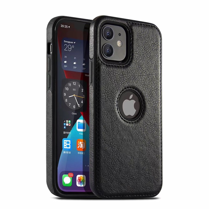 Husa protectie Piele pentru Iphone 12 Pro culoare Negru