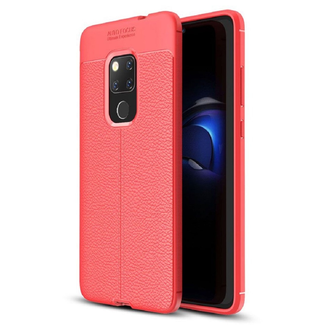 Husa Premium Antisoc model tip Piele AutoFocus , compatibila cu Huawei Mate 20 / Rosu