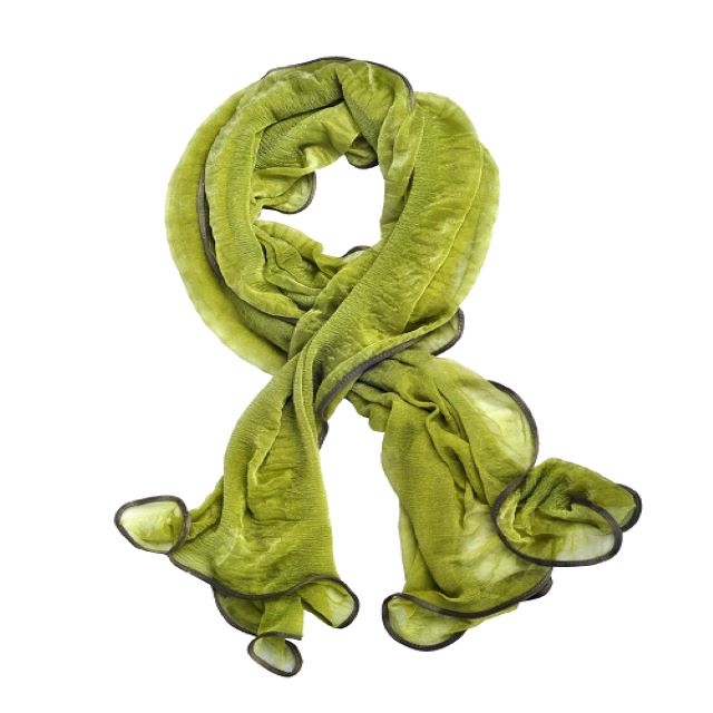 Esarfa din fir de bambus cu turmalina, olive, 160 cm x 65 cm