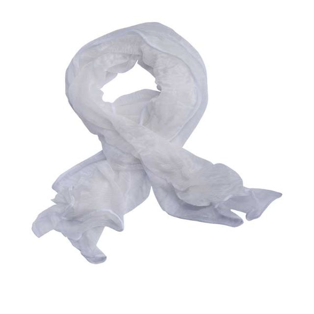 Esarfa din fir de bambus cu turmalina, alb, 160 cm x 65 cm