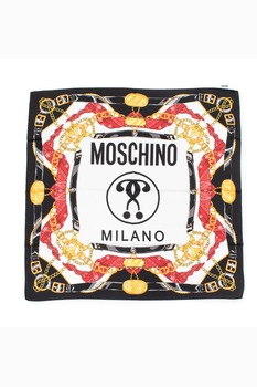 Esarfa dama cu imprimeu abstract, Moschino, Multicolor, 90x90 cm Standard Esarfa dama cu imprimeu abstract, Moschino, Multicolor, 90x90 cm Standard