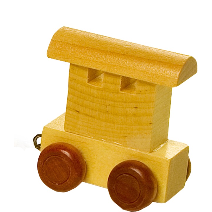 Vagon trenulet, Legler, Lemn, 6x5x3 cm, Galben