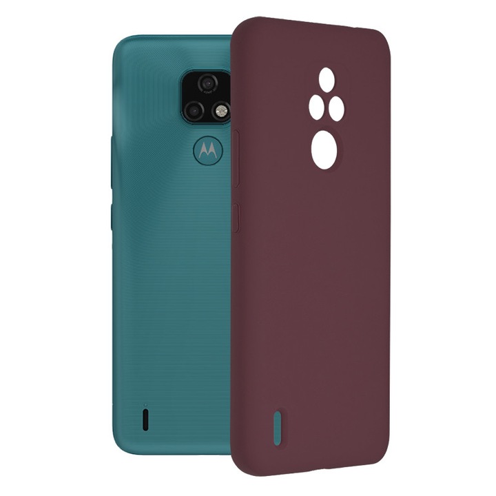 Кейс за Motorola Moto E7, Techsuit Soft Edge Silicone, Plum Violet