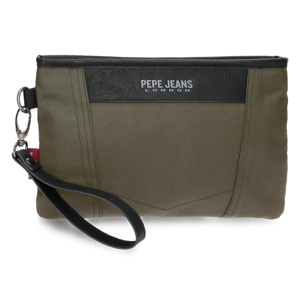 Geanta mana Pepe Jeans Paxton kaki, 25x16x1 cm
