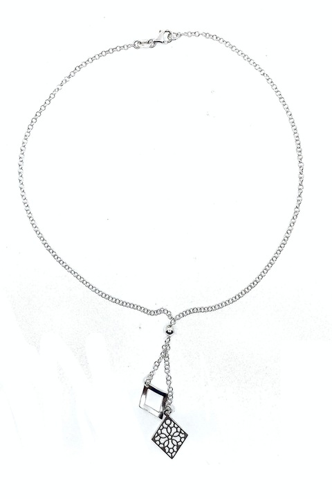 Lant din argint de 925, cu pandantiv dublu, lung de 6 cm