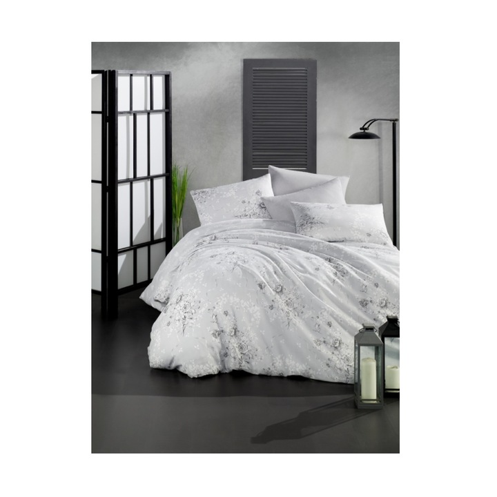 Спално бельо Deco, 4 части, 100% reinforced cotton, Сив