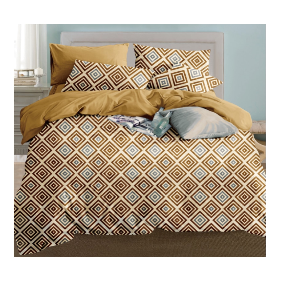 Lenjerie de pat Deco, 2 persoane, 4 piese, microfibra 100 %, imprimeu