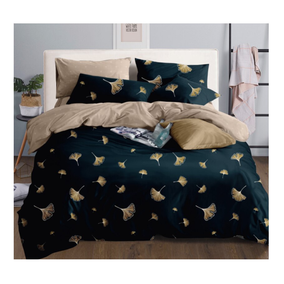 Lenjerie de pat Deco, 2 persoane, 4 piese, microfibra, multicolor