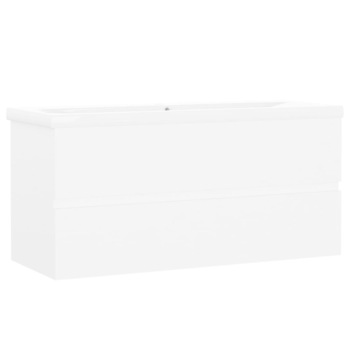 Dulap baie si chiuveta integrata, vidaXL, PAL, 100 x 38.5 x 45cm, Alb Dulap baie si chiuveta integrata, vidaXL, PAL, 100 x 38.5 x 45cm, Alb