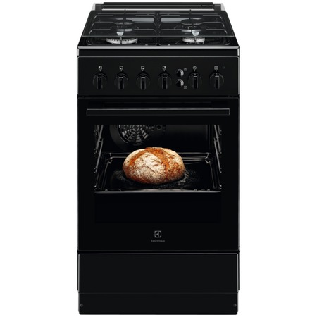 Aragaz Electrolux LKG504000K, 4 arzatoare, Gaz, Aprindere electrica, Autocuratare catalitica, Grill, 50 cm, Negru