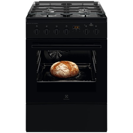 Aragaz mixt Electrolux LKK660200K, 4 arzatoare, Grill, Aprindere electrica, 60 cm, Negru