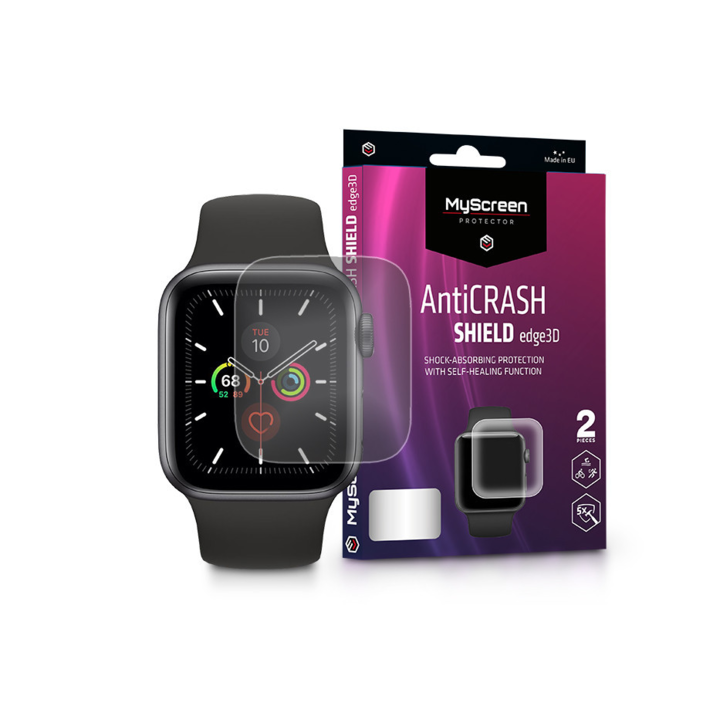 Apple Watch Series 4/5 (44 mm) ütésálló képernyővédő fólia - MyScreen Protector AntiCrash Shield Edge3D - 2 db/csomag - transparent (LA-1982)