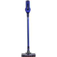 Aspirator vertical Daewoo RSH-410GB-1, 300W, motor BLDC, putere de aspirare 16.5Kpa, filtru HEPA, baterie Litiu-Ion 29.6volti, autonomie 40 de minute, control pe maner, indicator de putere, perie standard, accesoriu spatii inguste, albastru