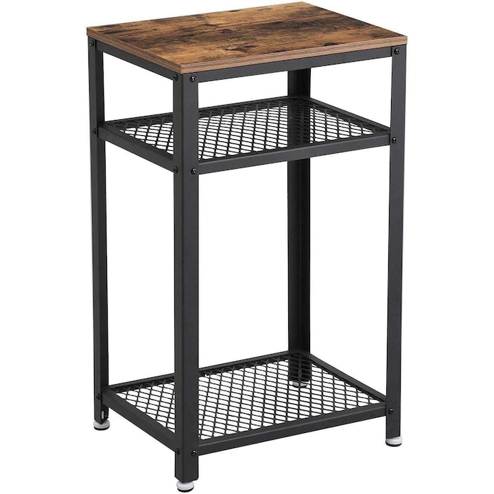 Маса Nancy Homestore, Мултифункционална, ретро, дърво/желязо, 45 x 75 x 35 см, кафяво/черно