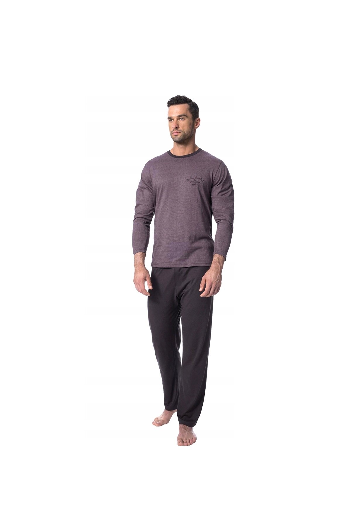 Pijama barbati Rossli, Bumbac, Mov inchis, Mov inchis