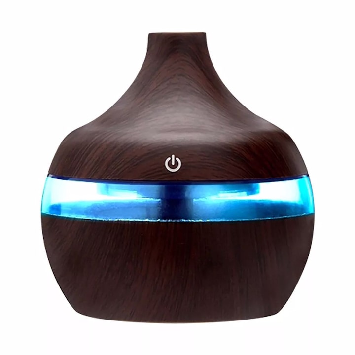Selling Depot ultrahangos aromaterápiás diffúzor és párásító, RGB LED, 025 típus, 300 ml, sötétbarna