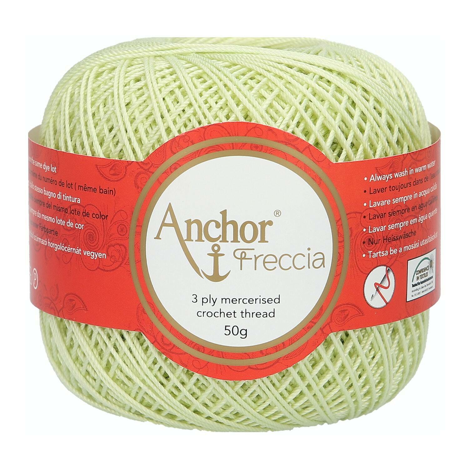 Fir de crosetat, Anchor Freccia 6, 100% bumbac, grosime fir nr 2 Fine, lungime 175 m, 50 g, verde pai 00259