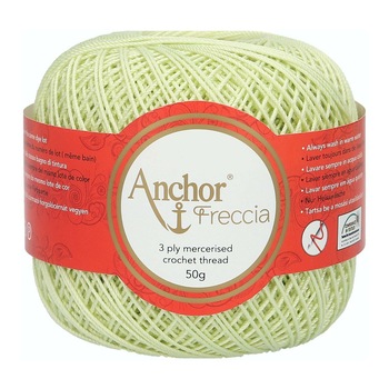 Fir de crosetat, Anchor Freccia 6, 100% bumbac, grosime fir nr 2 Fine, lungime 175 m, 50 g, verde pai 00259 Fir de crosetat, Anchor Freccia 6, 100% bumbac, grosime fir nr 2 Fine, lungime 175 m, 50 g, verde pai 00259