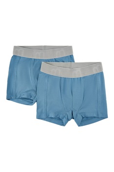 Minymo, Set 2 perechi de boxeri cu banda logo in talie - piese, Albastru/Gri Minymo, Set 2 perechi de boxeri cu banda logo in talie - piese, Albastru/Gri