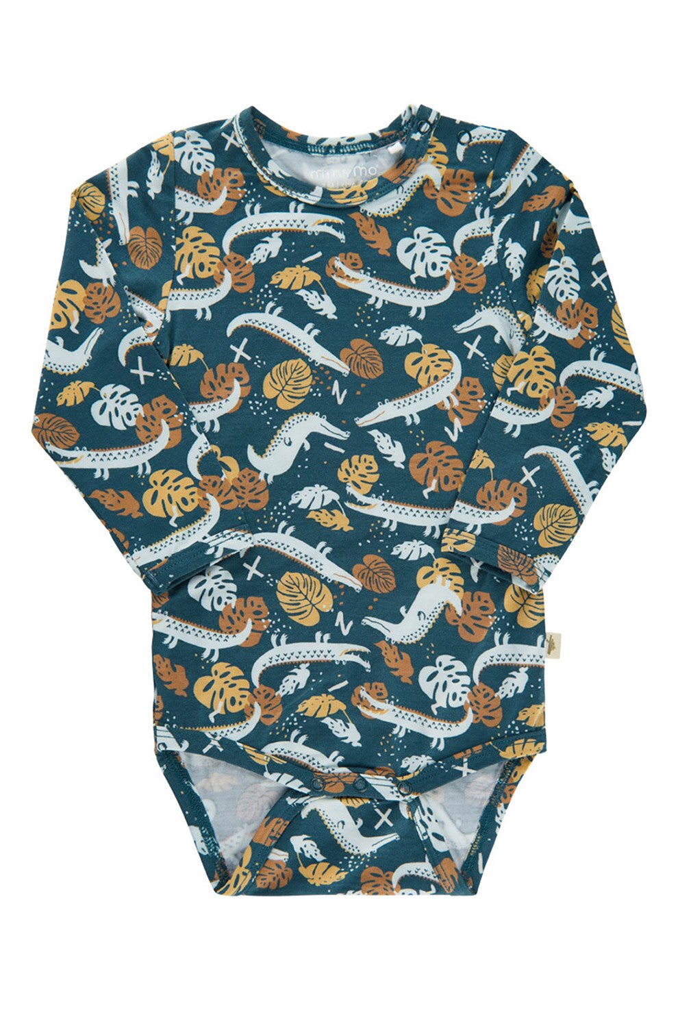 Minymo, Body din amestec de bambus cu imprimeu, Verde/Galben