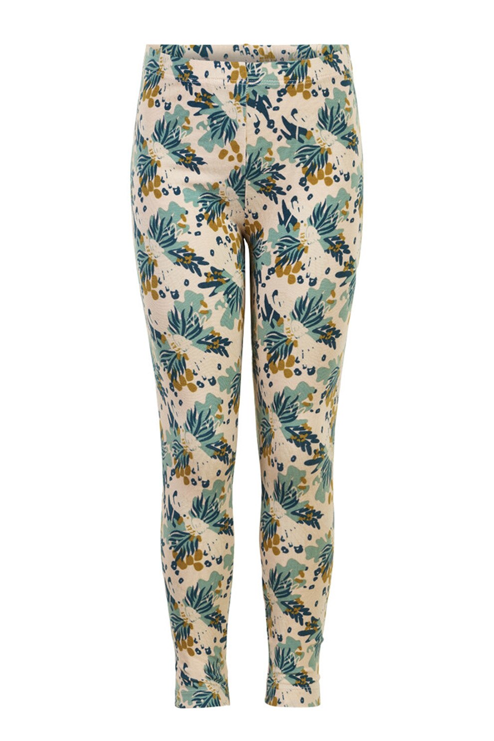 Minymo, Colanti cu imprimeu si talie elastica, Bej/Verde