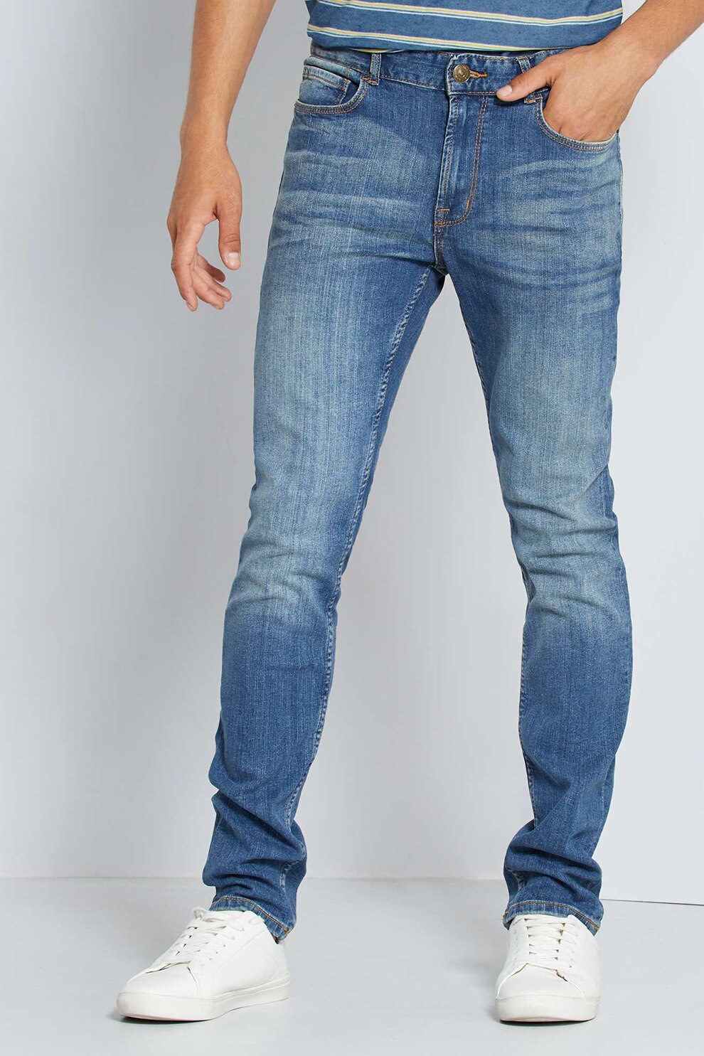 KIABI, Blugi slim fit, Albastru