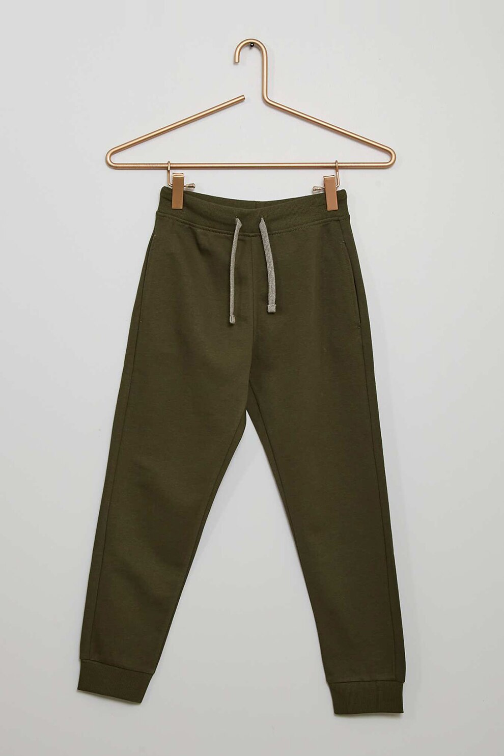 KIABI, Pantaloni sport cu croiala conica si buzunare laterale, Kaki