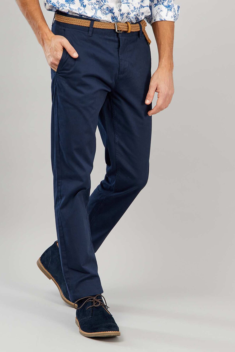 KIABI, Pantaloni chino slim fit, Bleumarin