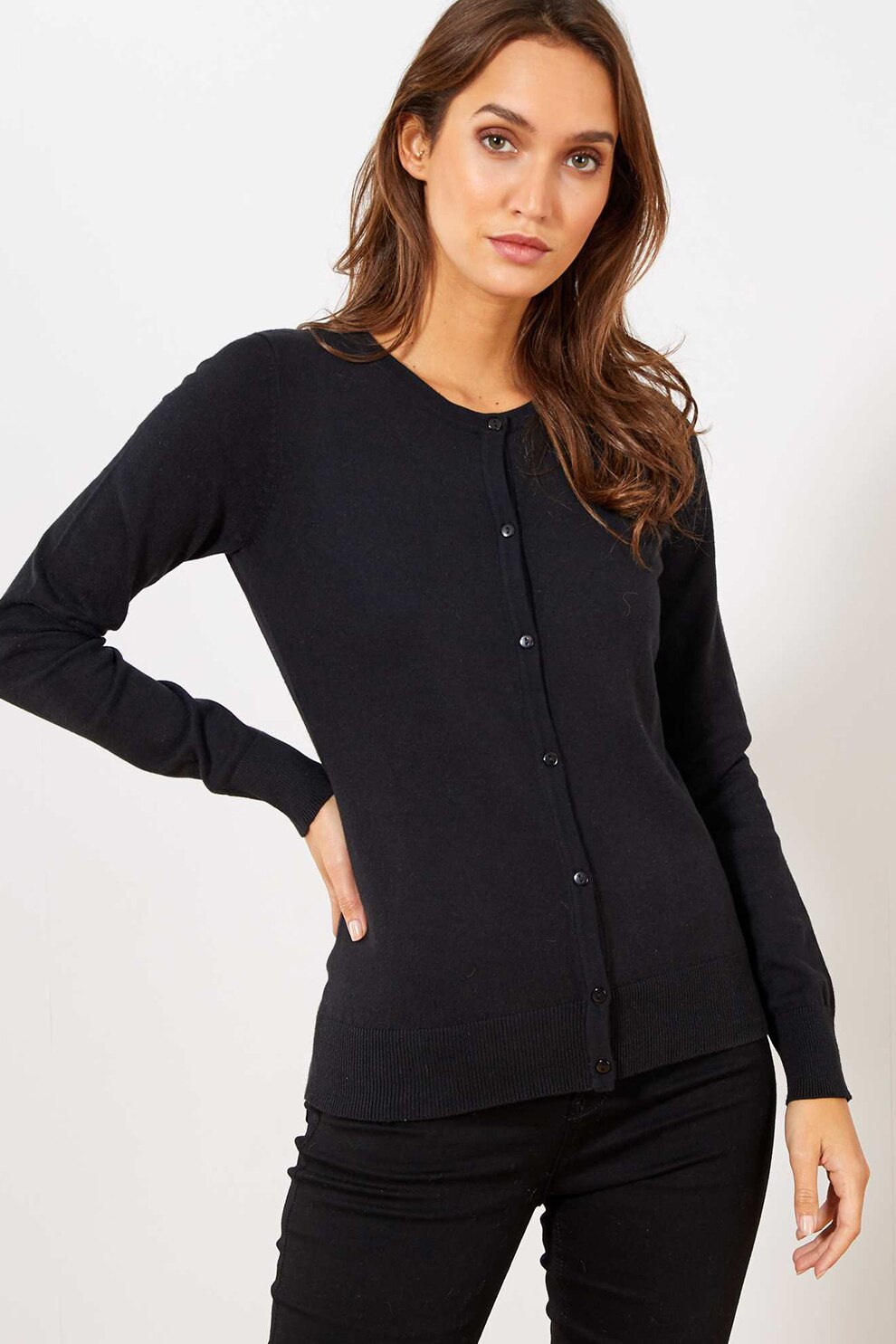 KIABI, Cardigan tricotat fin, Negru