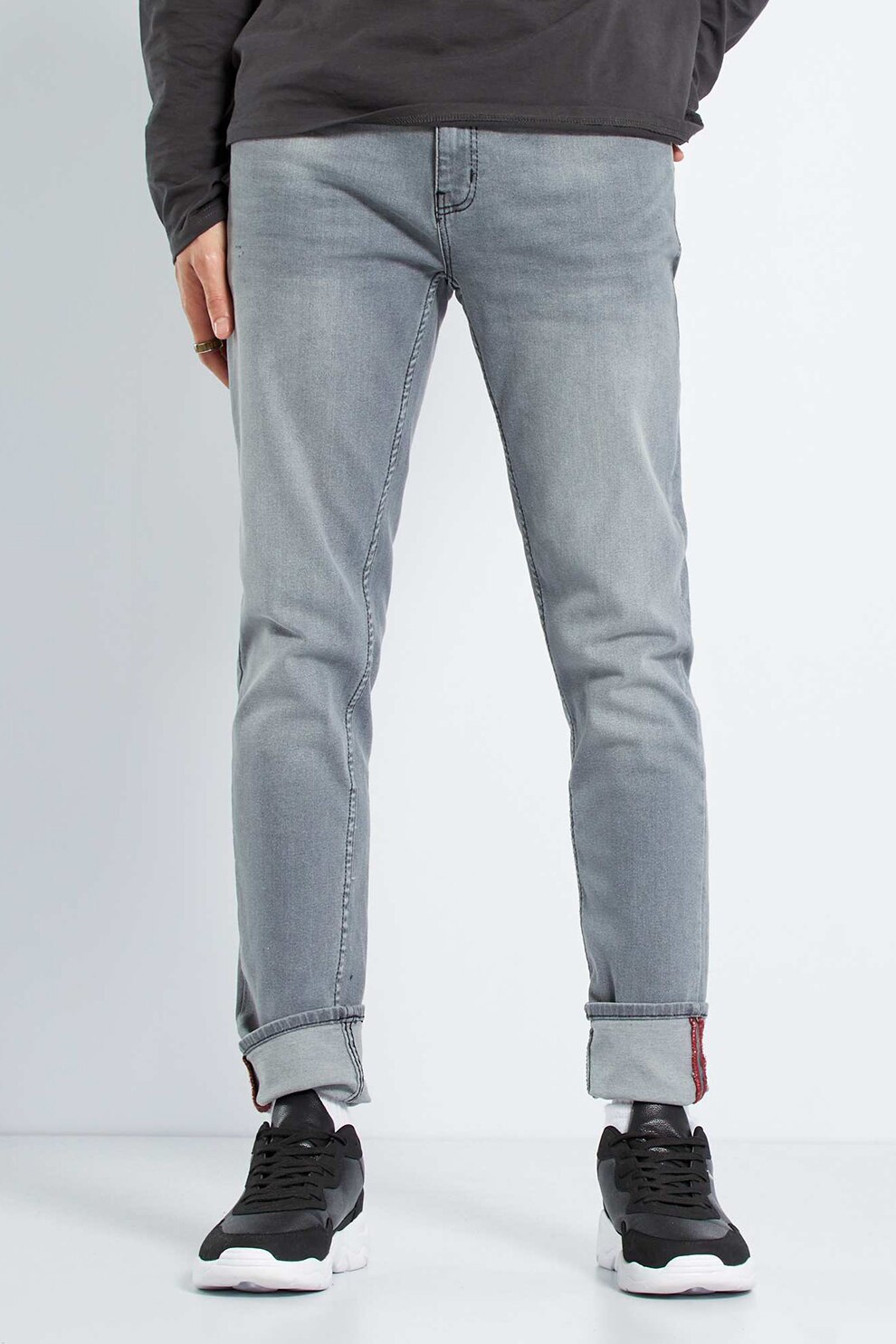 KIABI, Blugi slim fit, Gri