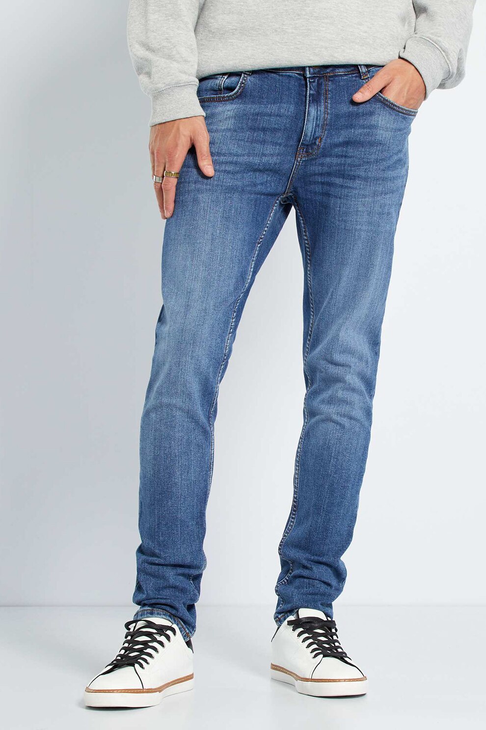 KIABI, Blugi slim fit, Albastru