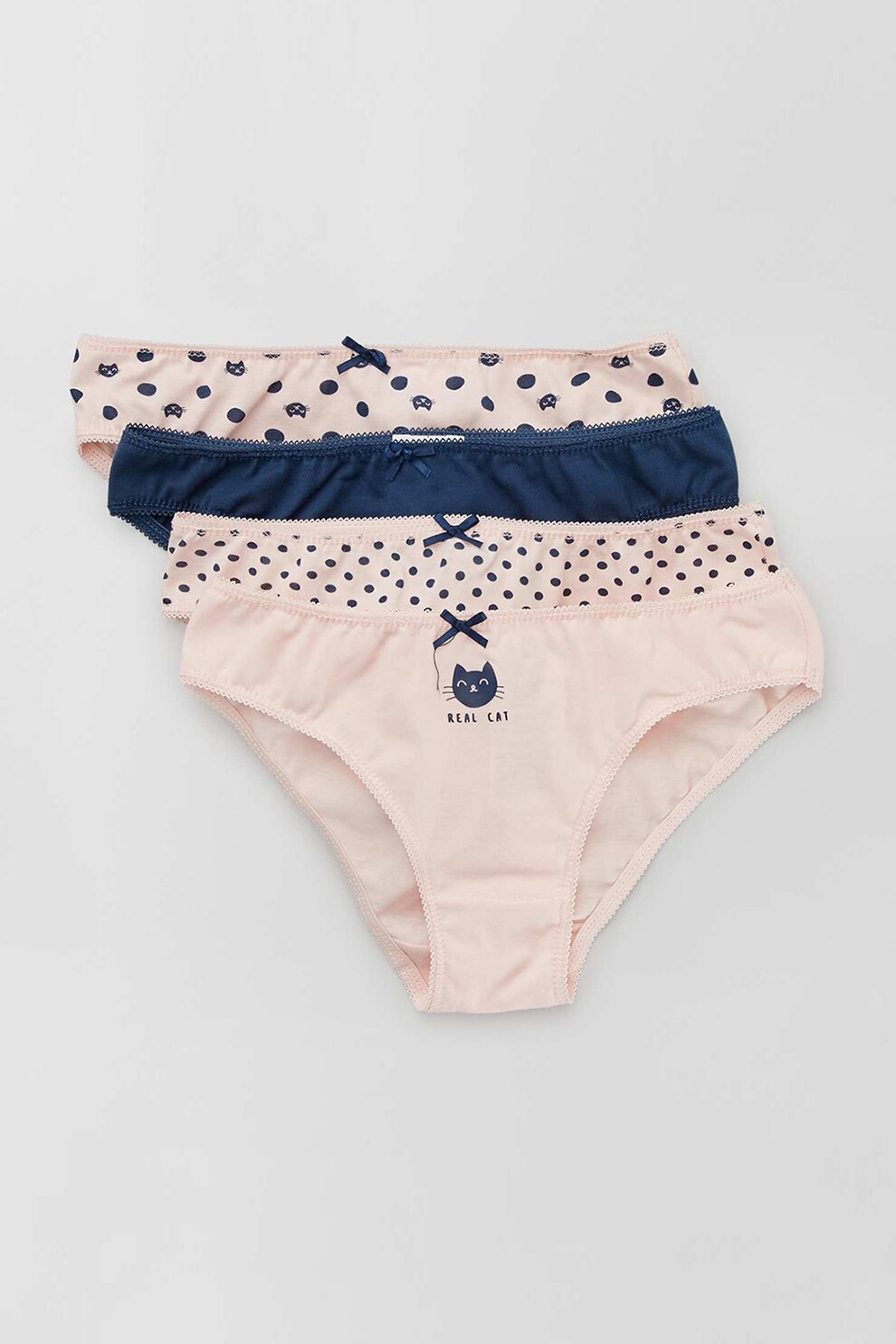 KIABI, Set de chiloti cu imprimeu - 3 perechi, Roz/Bleumarin