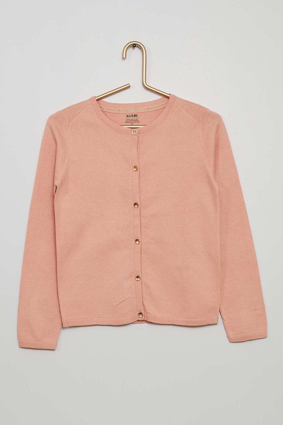KIABI, Cadigan tricotat fin cu nasturi, Roz