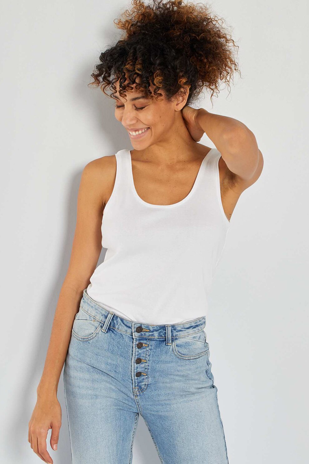 KIABI, Top de jerseu, Alb