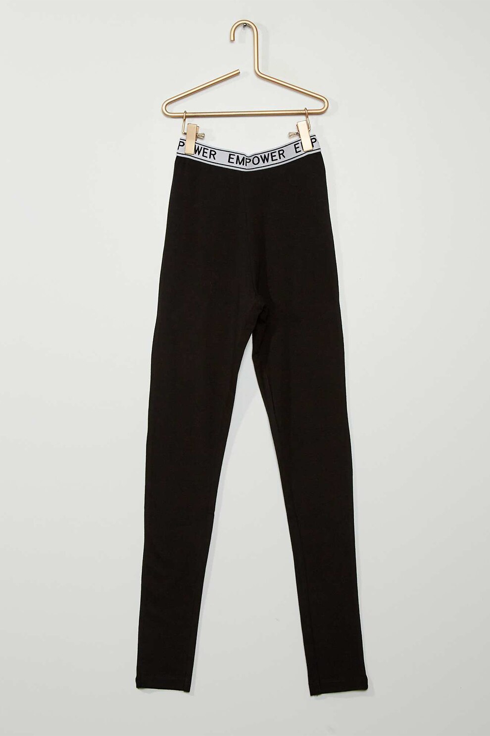 KIABI, Colanti cu banda elastica cu mesaj, Negru