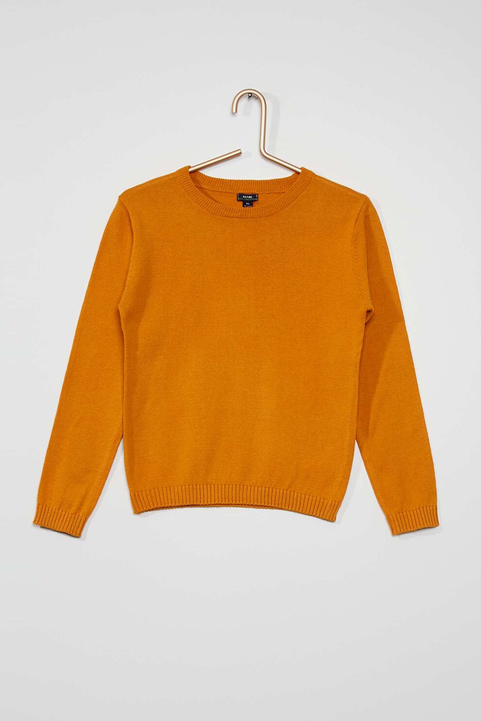 KIABI, Pulover de bumbac cu decolteu la baza gatului, Ocru