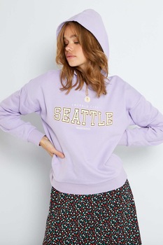 KIABI, Hanorac de bumbac cu imprimeu, Lila KIABI, Hanorac de bumbac cu imprimeu, Lila