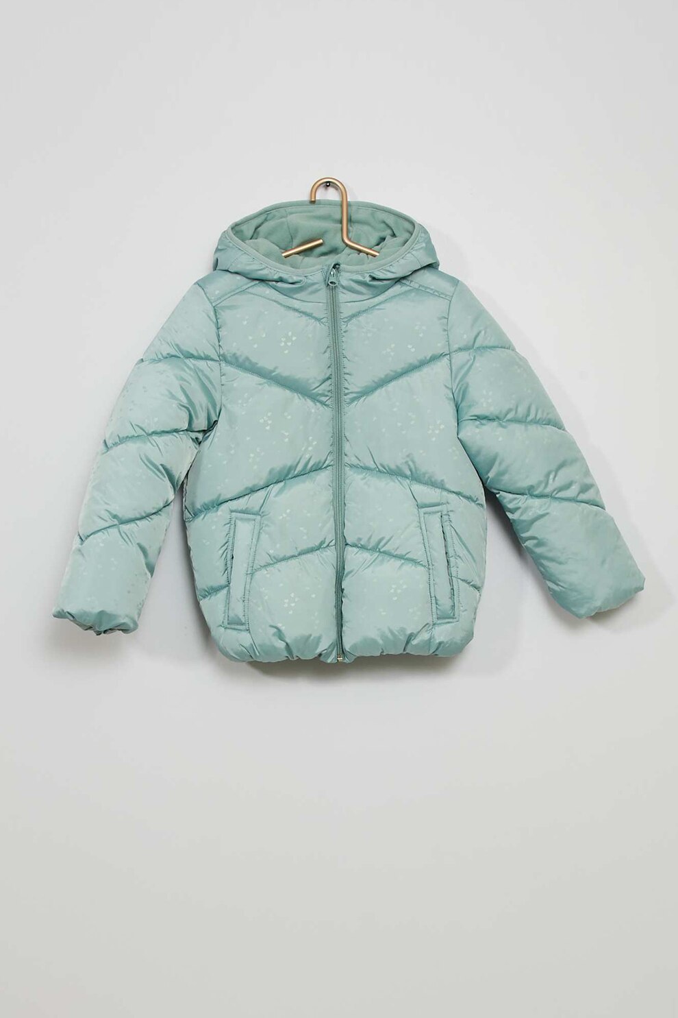 KIABI, Geaca matlasata cu gluga, Albastru deschis, 108-113 CM